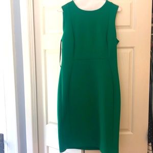 Kelly green, scuba dress by Calvin Klein